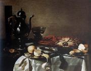 Pieter Claesz Style life with lobster and crab oil on canvas